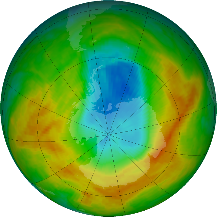 Antarctic ozone map for 08 November 1988